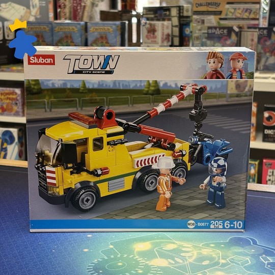 Town City Scene M38-B0877 Camion grue de remorquage avec moto - Sluban