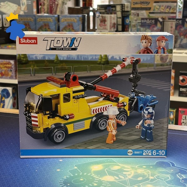 Town City Scene M38-B0877 Camion grue de remorquage avec moto - Sluban