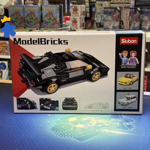 ModelBricks M38-B1098 voiture noire de sport italienne - Sluban