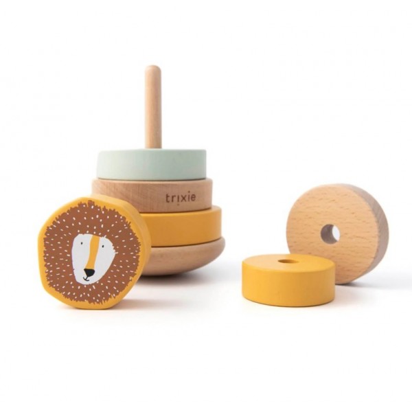 Tour à empiler en bois & silicone Mr Lion - Trixe