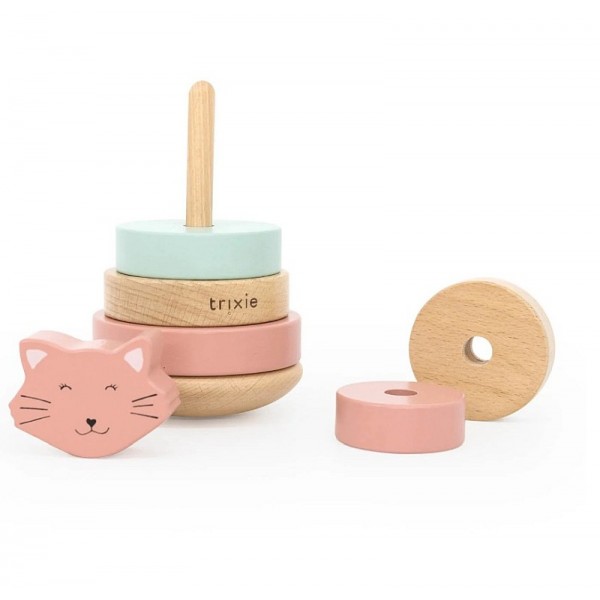 Tour à empiler en bois & silicone Mrs Cat - Trixe