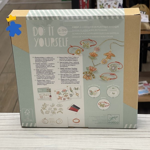 Do it Yourself - Bijoux à fabriquer en plastique magique - Plume et lotus - Djeco