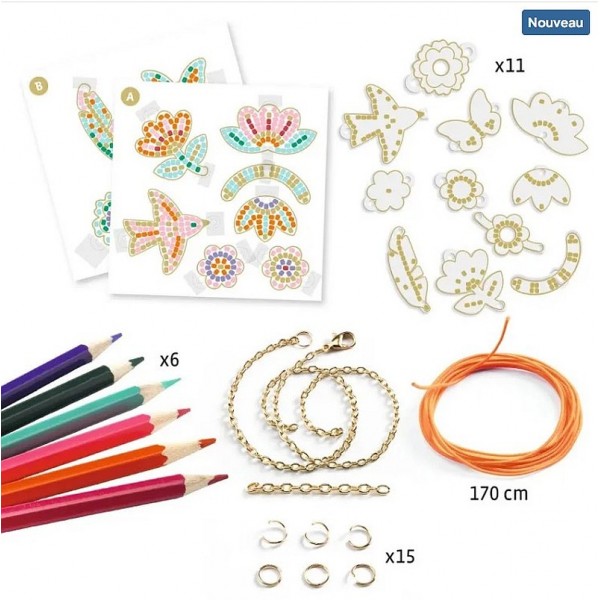 Do it Yourself - Bijoux à fabriquer en plastique magique - Plume et lotus - Djeco