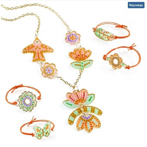 Do it Yourself - Bijoux à fabriquer en plastique magique - Plume et lotus - Djeco