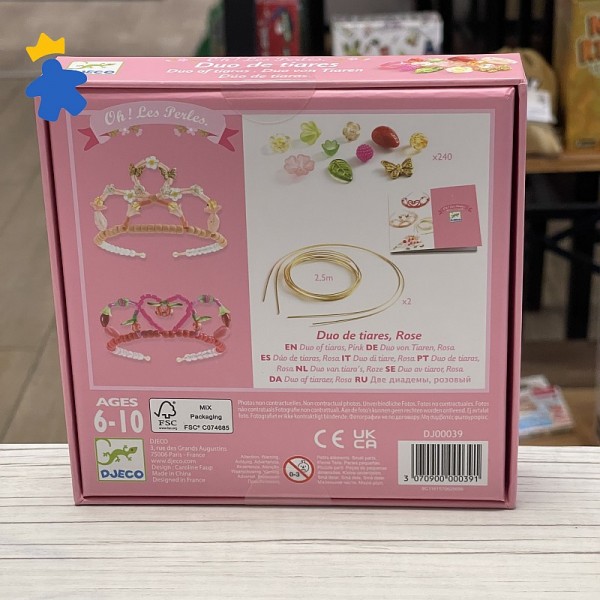 Duo de tiares - Perles roses - Djeco