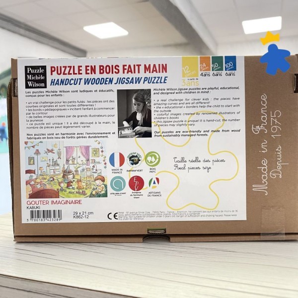 Goûter imaginaire - Puzzle Michèle Wilson enfant en bois de 12 pcs