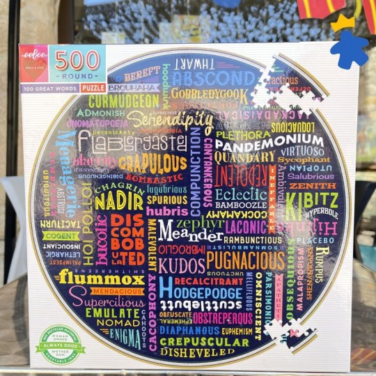 Puzzle rond 500 pièces 100 great words - Eeboo