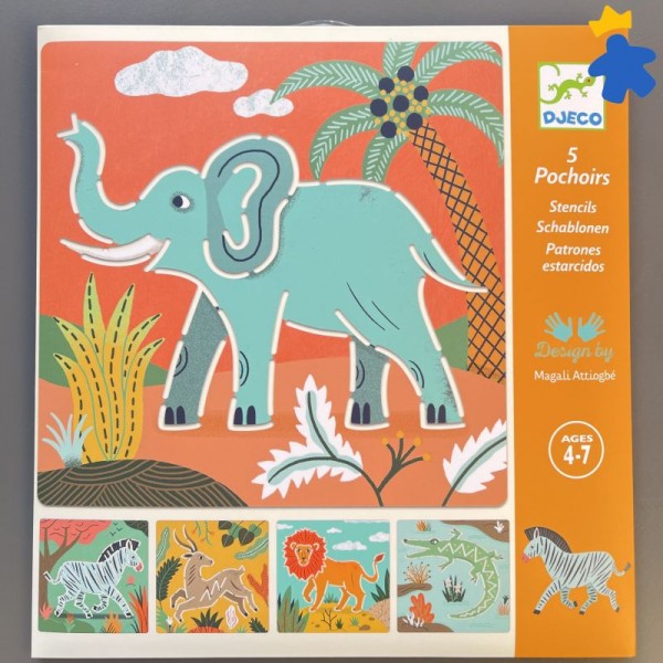 5 pochoirs Animaux sauvages - Djeco