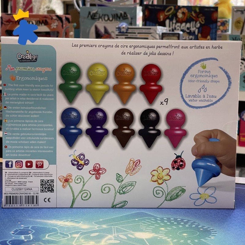 Crayons Bébé 12 Couleurs En Forme De Cacahuète - Non Toxiques, Lavables - Dès 1 An - 6