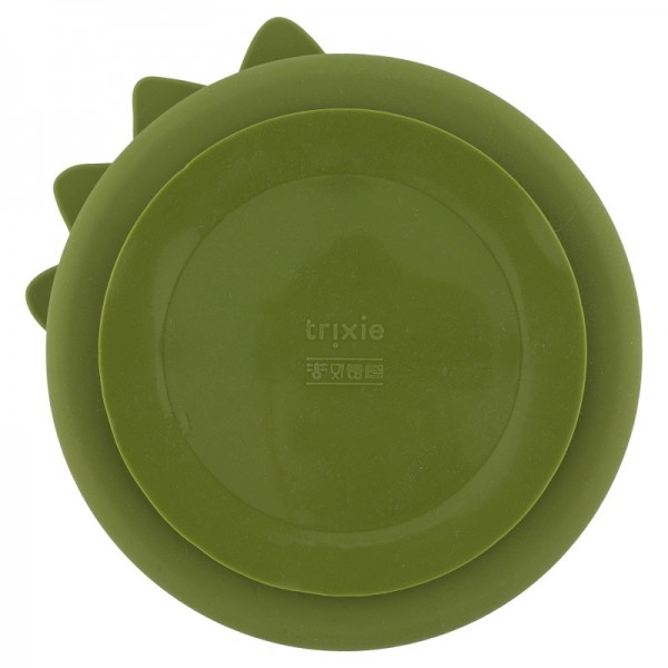 Assiette avec ventouse en silicone et compartiments Mr Dino - Trixie