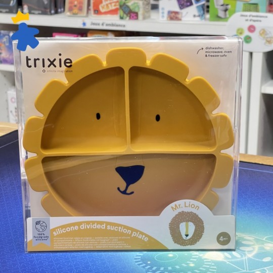 Assiette avec ventouse en silicone et compartiments Mr Lion - Trixie
