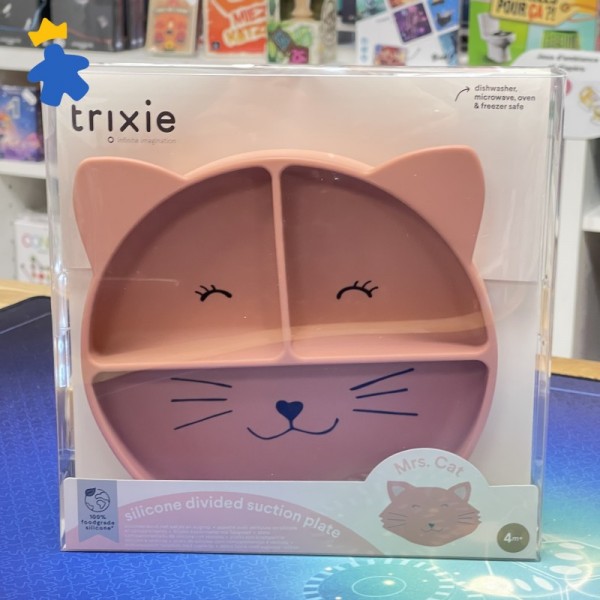 Assiette avec ventouse en silicone et compartiments Mrs Cat - Trixie