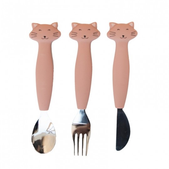 Couverts 3 pièces en silicone Mrs Cat - Trixie