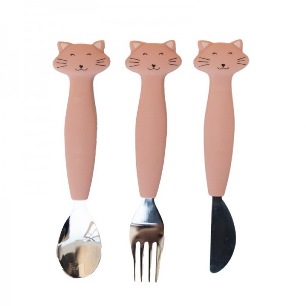 Couverts 3 pièces en silicone Mrs Cat - Trixie